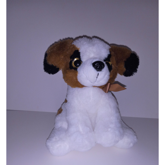 De Luca Plush Stuffed Animal Brown White Black Dog - Picture 7 of 7